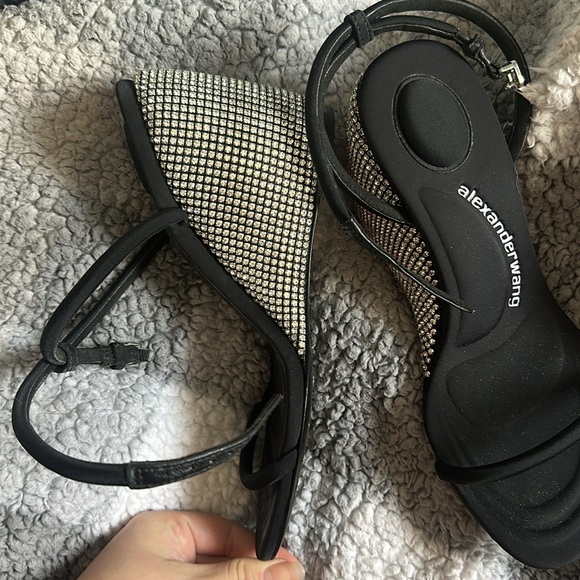 Authentic Alexander wang size 8 crystal embellished wedge sandal BEST OFFER - Picture 2 of 3